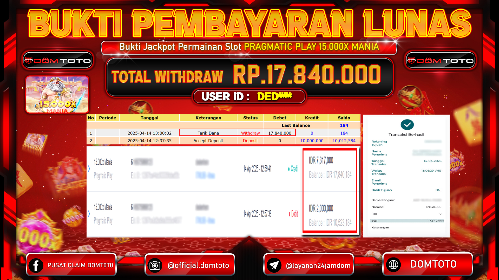 JACKPOT SLOT 15.000X MANIA 14 APRIL 2025